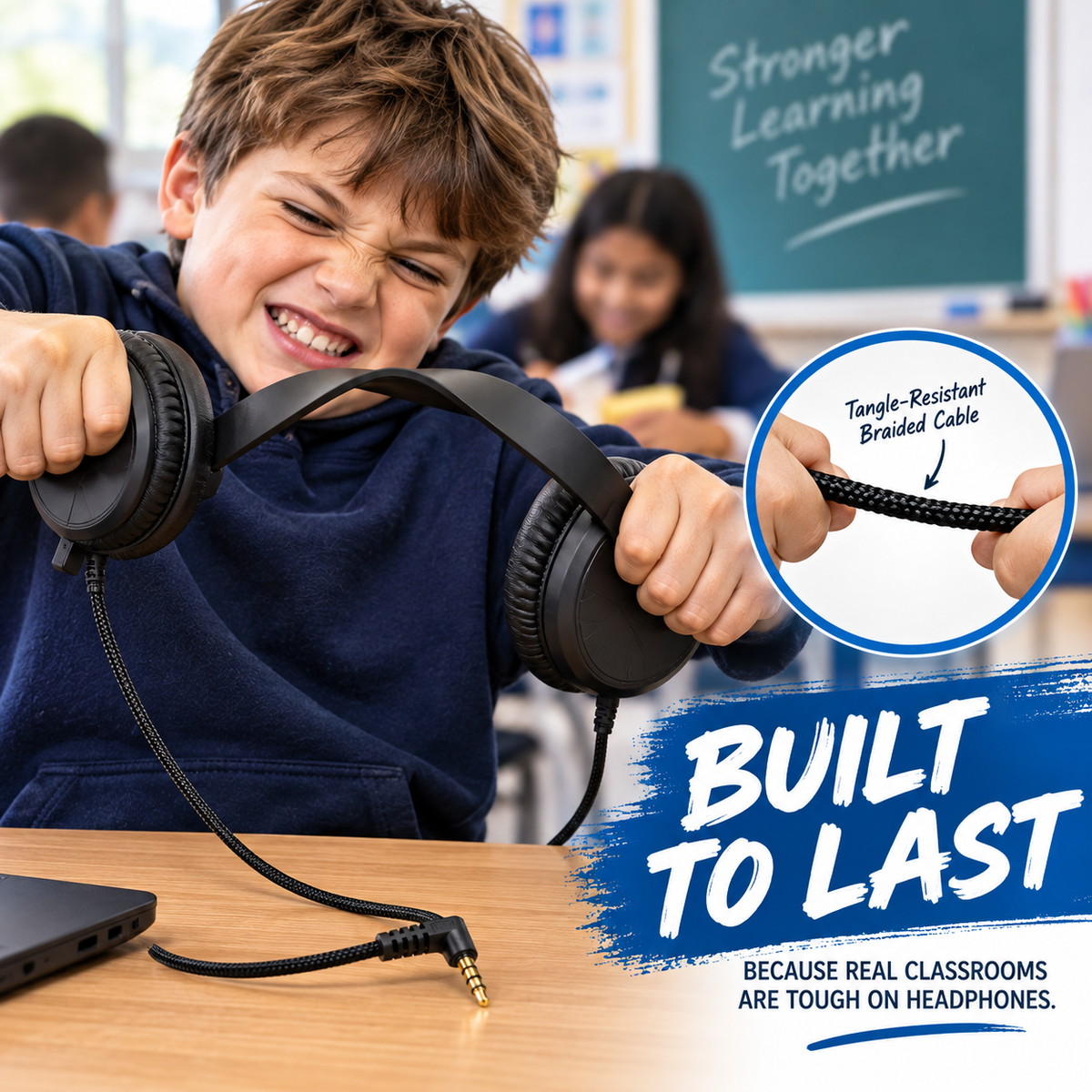 Durable Classroom Headphones with Microphone