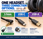 Durable Classroom Headphones with Microphone